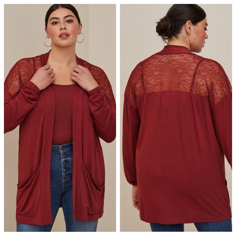 Torrid Lace Yoke Cardigan, Size 2X
